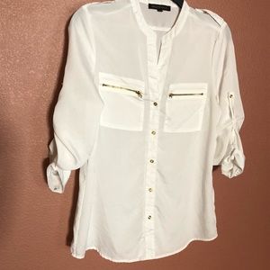 Brigitte Naux Blouse long sleeve button up small
